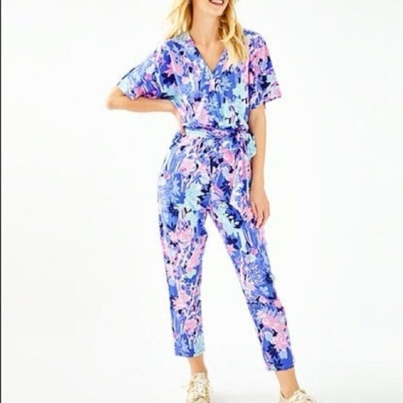 Lilly Pulitzer Pants - Lilly Pulitzer Sz S Printed Floral Relaxed Jumpsuit